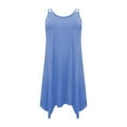 thumbnail image 6 of UPPADA Plus Size Summer Dress for Women Soft Spaghetti Strap Sleeveless Sundress Summer Midi Dress Hawaiian Bohemian Beach Cover up Dress Solid Casual Dress Blue,XL, 6 of 7