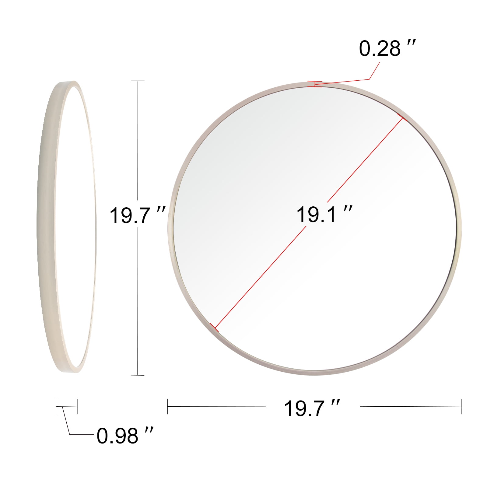 YYAo 20" Wall Circle Mirror for Bathroom, Round Mirror for Wall Hanging Round Mirror for Living Room, Vanity, Bedroom, Matte Gold Border YYAo 20" Wall Circle Mirror for Bathroom, Round Mirror for Wall Hanging Round Mirror for Living Room, Vanity, Bedroom, Matte Gold Border