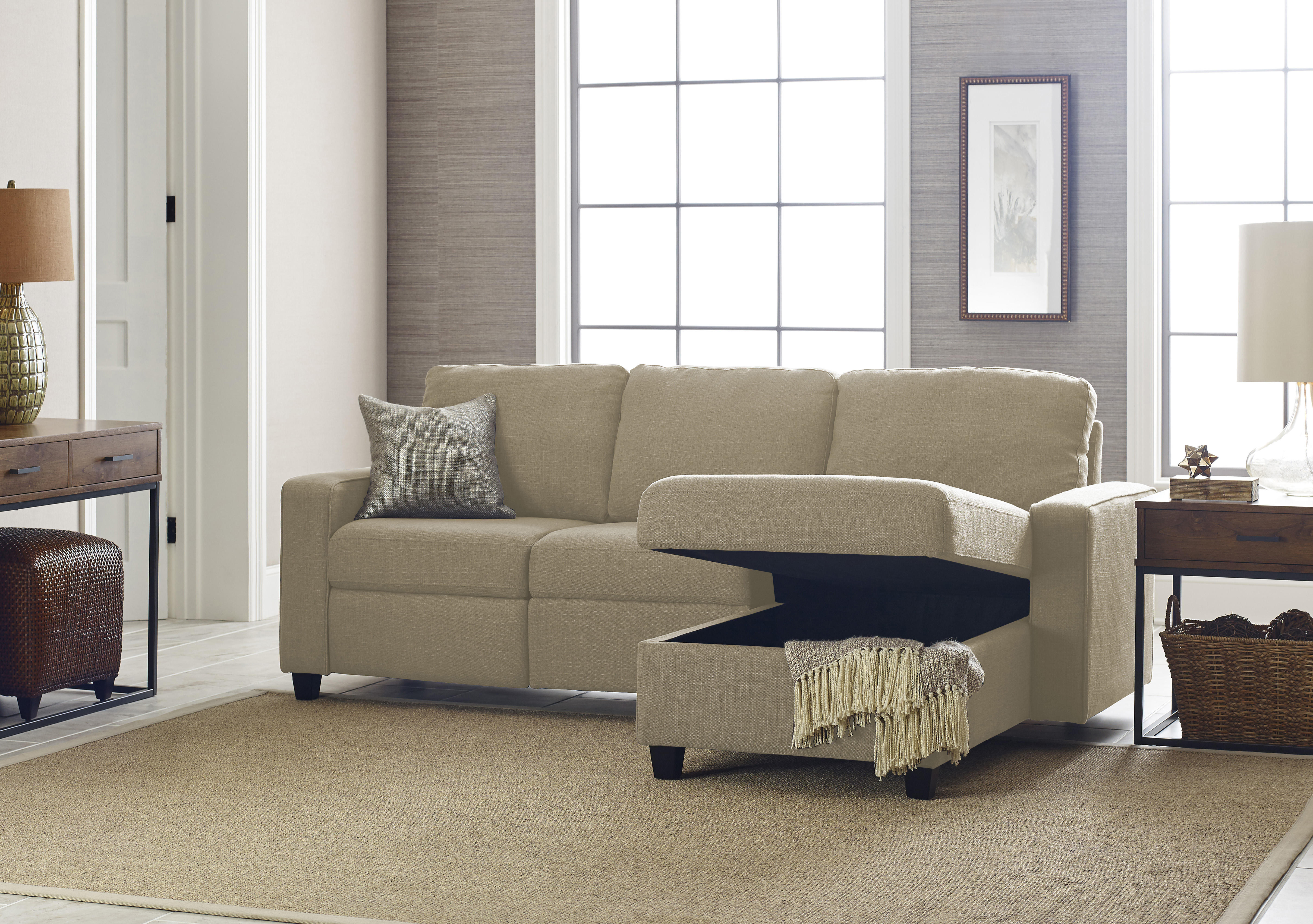 Serta Palisades Reclining Sectional with Right Storage Chaise - Oatmeal - image 2 of 9