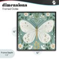 thumbnail image 4 of Stupell Industries Scandinavian Teal Butterfly Garden with Daisies Black Framed Giclee Art, 12 x 12, by Petals Prints Design, 4 of 8