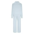 thumbnail image 4 of qolati Lounge Sets for Women 2 Piece Outfits Quarter Zip Long Sleeve Pullover Sweatshirts Wide Leg Pants Fall Travel Sweatsuit Set Tracksuit, 4 of 6