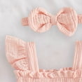 thumbnail image 5 of Yindaity Newborn Outfits Baby Girl Baby Girl Romper Onesie Ruffle Sleeveless Bodysuit Headband Set Summer Clothes(Pink,0-3 Months), 5 of 7