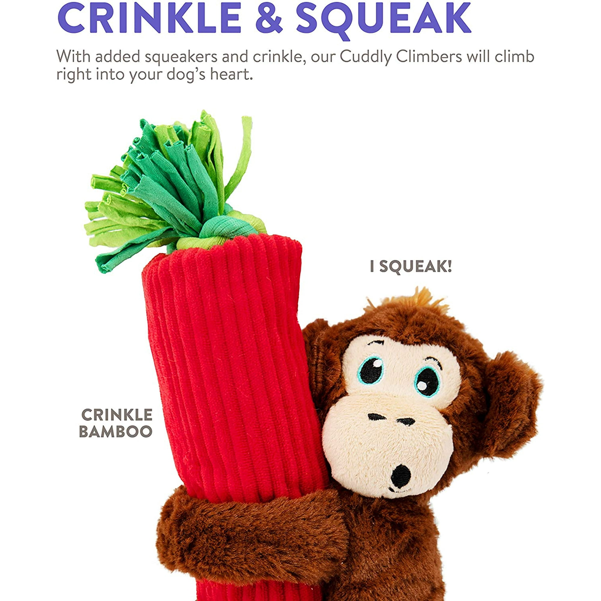 Cuddly Climbers Monkey Dog Toy 3 Toys in 1 with K9 Tuff Guard Technology for Added Durability Walmart