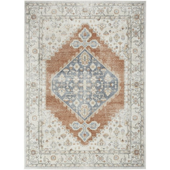 HomeRoots 5' X 7' Gray Oriental Power Loom Distressed Washable Area Rug