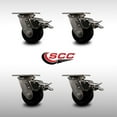 thumbnail image 2 of 4 Inch 316SS Polyolefin Swivel Caster Set with Delrin Bearings and Brakes SCC, 2 of 2