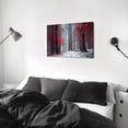 thumbnail image 5 of Red Leaves Winter Forest Canvas Wall Art, Snowy Red Tree Landscape Print, Moody Nature Artwork for Living Room Bedroom Office Decor, Ready to Hang, 5 of 6