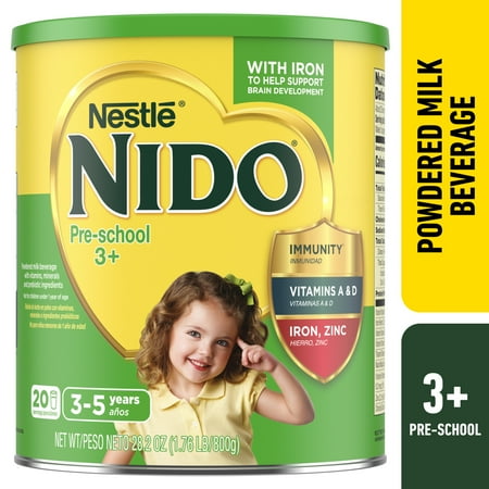 Nestle Nido 3 to 5 Years Toddler Powdered Milk Beverage, 28.2 oz Canister