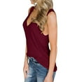 thumbnail image 3 of Giftesty Wine Tank Top for Women Womens Casual Loose Color Button V-neck SleevelessTops Blouses Vests, 3 of 5