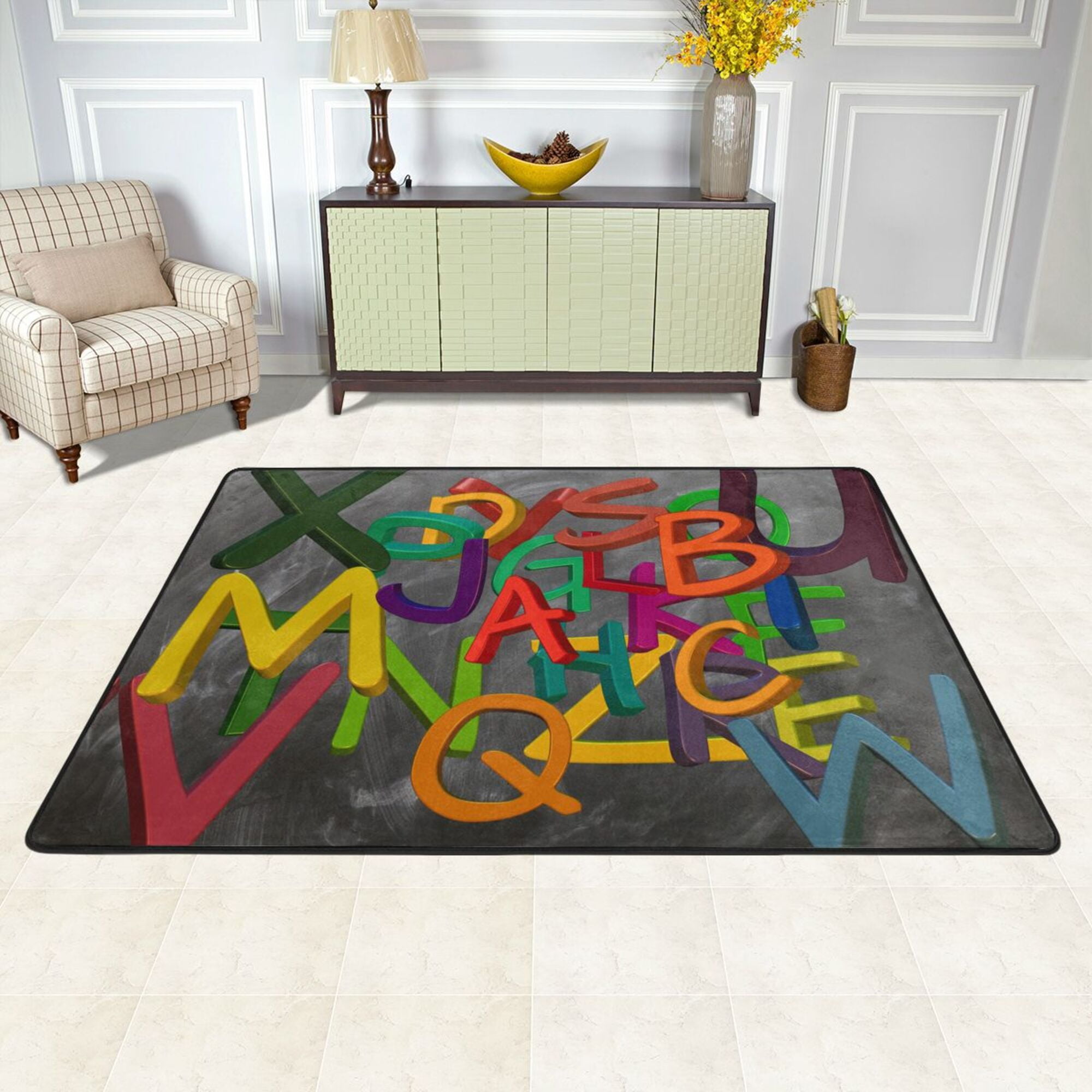 XMXY ABC Alphabet Letters Area Rugs Doormat Outdoor Entrance, Facecloth ...
