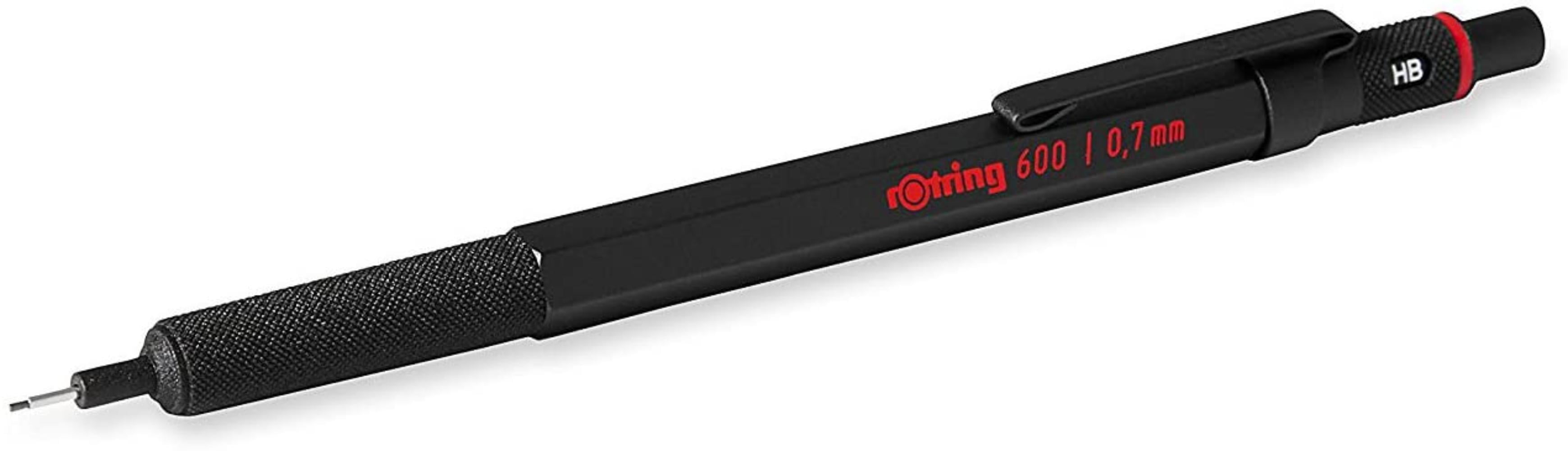 rOtring 1904442 600 Mechanical Pencil, 0.7 mm, Black Barrel, An iconic tool  meant for a lifetime of use. The full metal body provides ideal weight 
