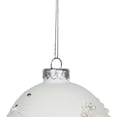 thumbnail image 4 of 3.5"x3.5"x3.5"h glass white ball w/leaves pattern orn 2asst, 4 of 7