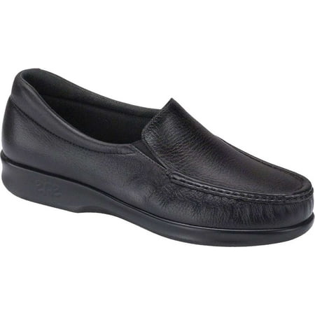 

Women s SAS Twin Moc Toe Slip On Black 12 M