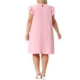 thumbnail image 4 of DARING DIVA Plus Size Flare Sleeve Sleeveless Tank Dress 2X Pink, 4 of 6
