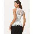 thumbnail image 3 of DARING DIVA Women's Lace Tops Sheer Sleeveless Tank Top S White, 3 of 6