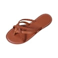 thumbnail image 2 of Wide Width Shoes for Women, Wide Width Sandals for Women, Barefoot Sandals Women, Women's Wide Width Flat Sandals, Flip Flop Casual Strapy Sandals Slip On Summer Beach Shoes for Women, Brown 5.5, 2 of 8