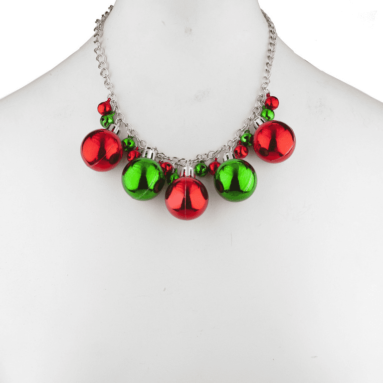 Metal Frosted Jingle Bell Necklaces