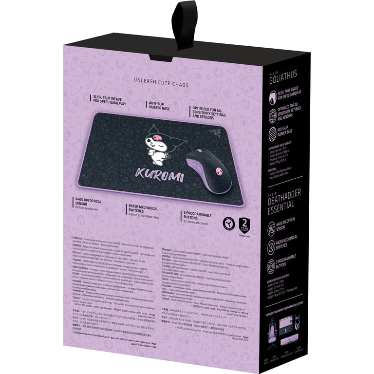 Razer DeathAdder Essential and Goliathus Mouse Mat Bundle - Kuromi