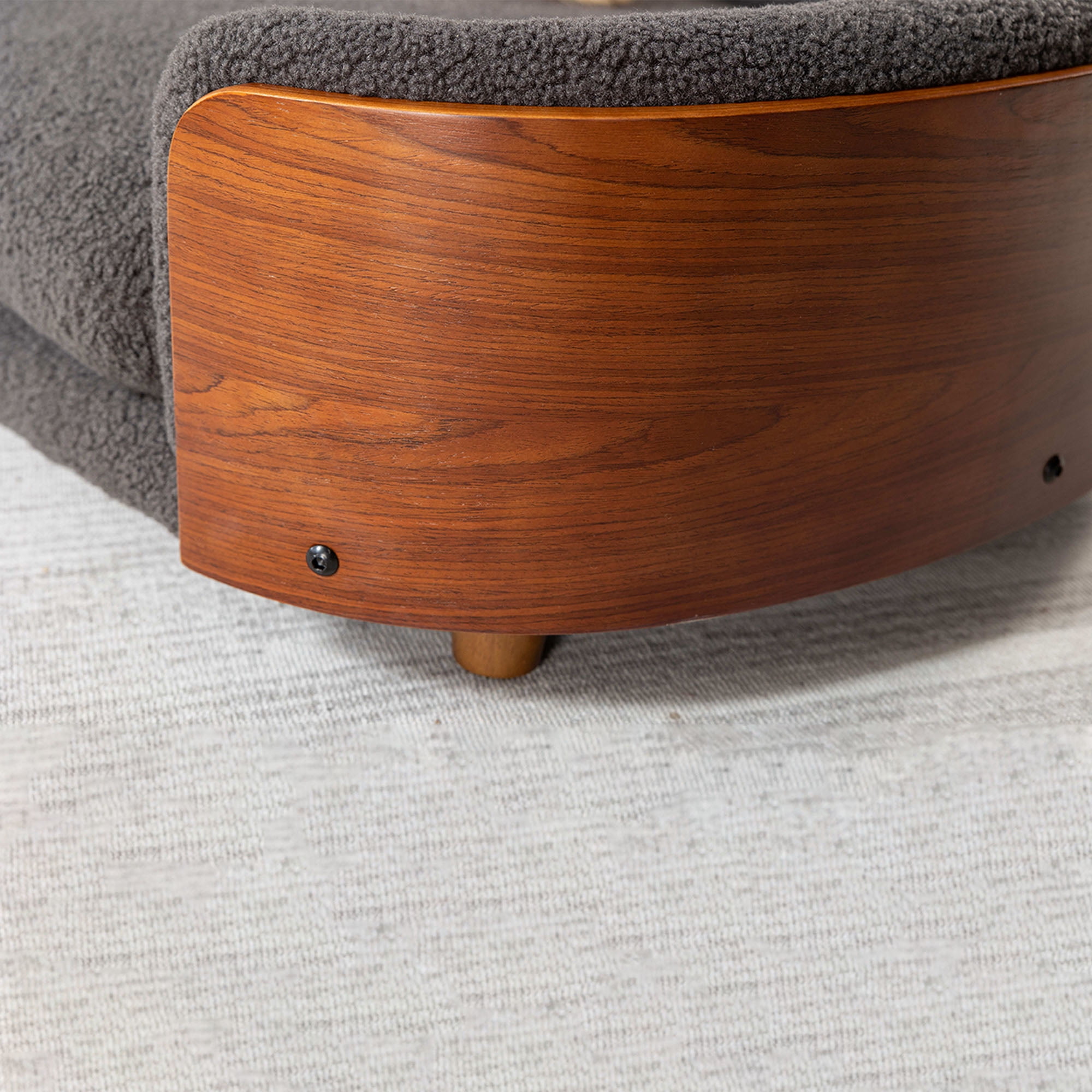 Pefilos 38" Elevated Pet Dog Bed with Solid Wood Legs and Walnut Bent Wood Back, Cashmere Cushion, Pet Sofa for Indoors Dogs, Dark Gray Pefilos 38" Elevated Pet Dog Bed with Solid Wood Legs and Walnut Bent Wood Back, Cashmere Cushion, Pet Sofa for Indoors Dogs, Dark Gray
