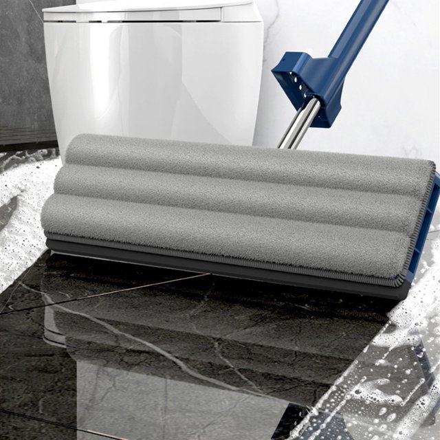 mmirethe Lightweight Rotary Cleaning Broom At 360 Convenient And Effective Multi-purpose blue Six rags