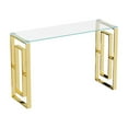 thumbnail image 7 of GZXS Modern Glass Console Table with Golden Stainless Steel Legs, 47 Inch Entryway Sofa Table for Living Room & Hallway, Easy to Assemble, 7 of 7