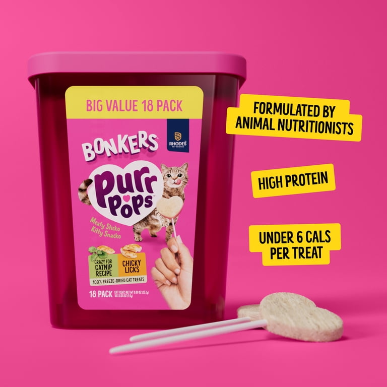 Bonker's Freeze Dried Catnip and Chicken Purrpops 18 Piece