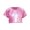 Hot Pink, variant on Dursoulink Short Sleeve Round-Neck Crop Top for Girls, Laser-Shiny Acrylic Fabric, Elastic Waist Design,露腰 Style, Four-Season Wear, Performance Outfit for Pageants and Ceremonies