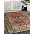 thumbnail image 3 of Ahgly Company Machine Washable Indoor Square Traditional Brown Red Area Rugs, 4' Square, 3 of 7