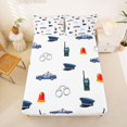 thumbnail image 5 of Manfei Police Hat Queen Sheets,Cartoon Boys Art Queen Sheet Sets,White,4-Piece,1 Flat Sheet, 1 Fitted Sheet and 2 Pillowcases, 5 of 6