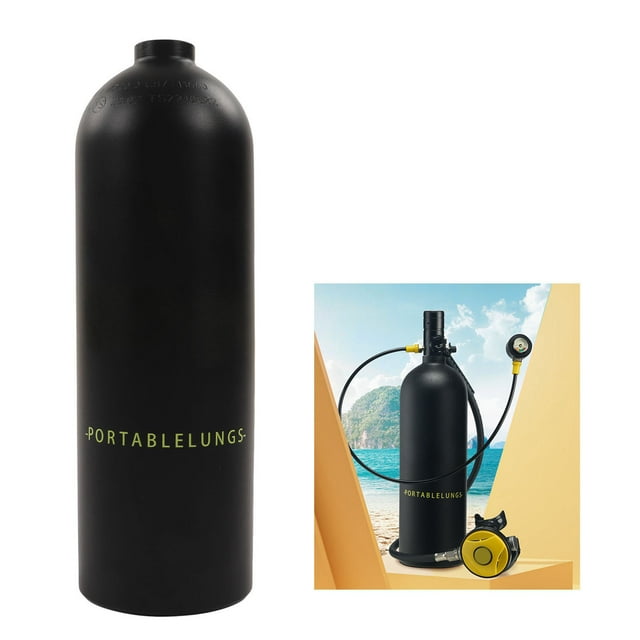 Cylindre d'Oxygène pour Plongée, Simple Réservoir de Plongée Aviation en Aluminium 6061 pour Respiration sous-Marine Réservoir Noir, Réservoir Jaune