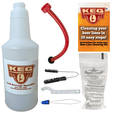 Kegconnection Kegerator Beer Line Cleaning Kit - Easy and Safe to Use Keg Cleaner - with Brew Clean Solution and More