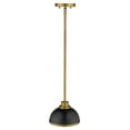 thumbnail image 3 of Z-Lite Citadel 8" Round Steel Mini Pendant in Matte Black and Classic Brass, 3 of 6