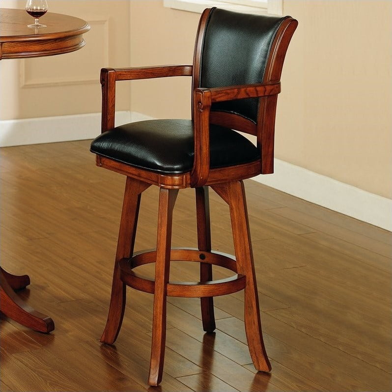 Swivel Arm Bar Stool, Leather Counter Stools With Backs And Arms