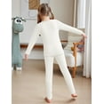 thumbnail image 3 of Oudiya Girls Thermal Underwear Set Long Johns Cold Weather Kids Base Layer Top Bottom, 4-12Y, 3 of 6