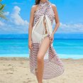 thumbnail image 4 of Wxolcjlv Women's Striped Fringe Wrap Sarong Skirt Tie Waist Beach Long Skirts, 4 of 4