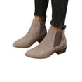 thumbnail image 3 of Frontwalk Ladies Winter Boot Comfort Chelsea Boots Casual Ankle Booties Work Fashion Block Heels Bootie Womens Side Zip Gray 9, 3 of 9