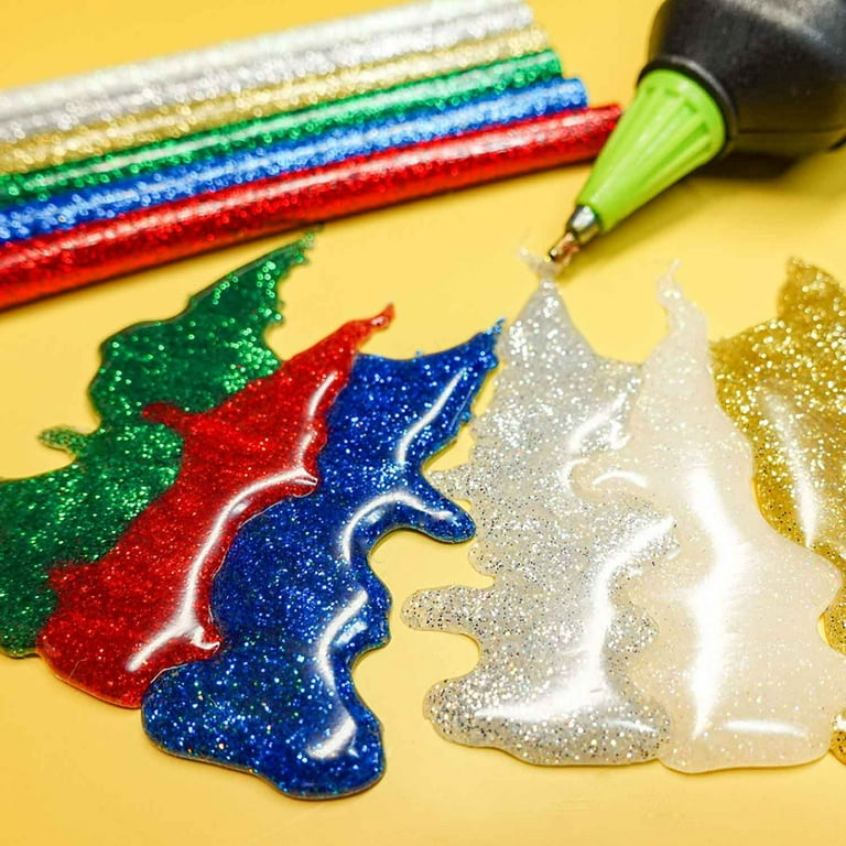 EnPoint Color Glitter Hot Glue Sticks, 24 PCS Hot Melt Glue Sticks Full Size,  Craft Adhesive Waxing Sticks Bulk for Christmas Cards, S