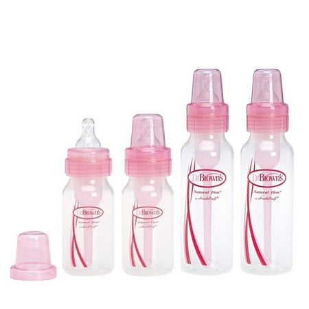 Dr. Browns Pink Bottles 4 Pack (2 - 8 oz bottles) and (2 - 4 oz bottles) + Schick Slim Twin ST for Sensitive Skin