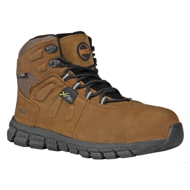 HOSS Men’s Composite Toe Met Guard Waterproof Work Boot Slip Resistant SD Tikaboo UL Brown