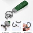 thumbnail image 3 of HAHDAXIA Genuine Leather Car Keychain with 2 Key Rings,Car Fob Key Keychain Holder with Anti-Lost D-Ring for Men Women, 3 of 6