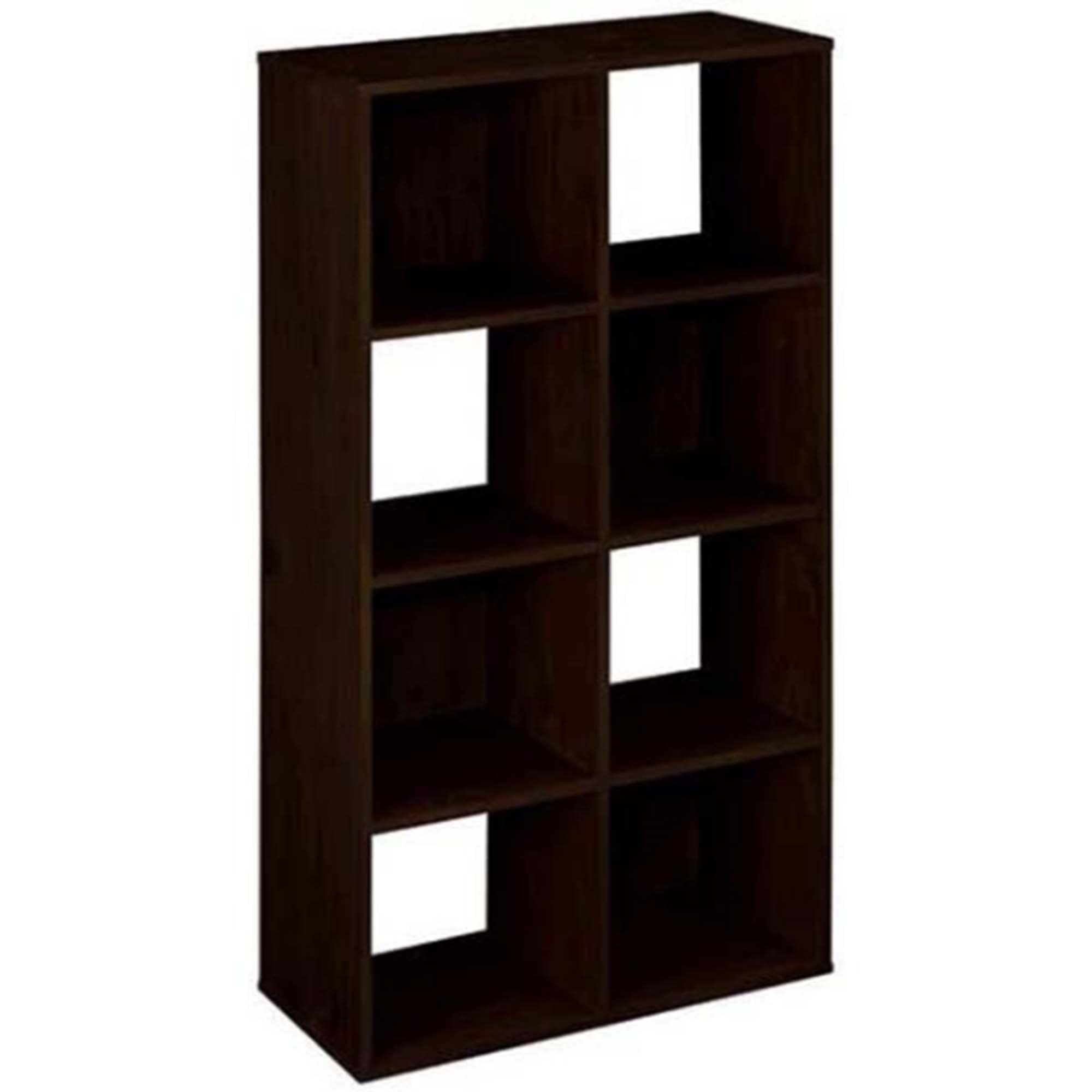 8 Cubes Organizer Wood Bookshelf Open Shelf Bookcase , 4Tier Storage