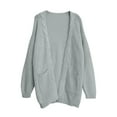 thumbnail image 4 of Vedolay Women's Sweaters Draped Open Front Cropped Cardigan Long Sleeve Knit Outwear Gray,M, 4 of 5