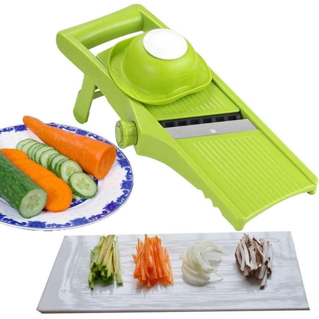 Madoline Slicer, Compact And Portable, All-In-One Kitchen Tool, Japanese Stainless Steel Blades, Safety Food Holder, Quick And Convenient Multi-Tool For Cutting, Grilling, Chopping