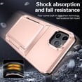 thumbnail image 5 of ELEHOLD Case for iPhone 11 Pro Max, Shockproof Heavy Duty Wallet Case with Hidden Card Holder for Women & Men,Rosegold, 5 of 11