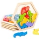 thumbnail image 2 of Juegos de rompecabezas de madera, juguete educativo de aprendizaje: bloques apilables y clasificadores. Dinosaurio, 2 of 9