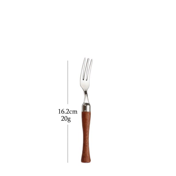 Durtens-Juego de cubiertos con mango de madera, vajilla occidental con abrazadera, cuchillo de acero inoxidable, tenedor, cuchara de té, vajilla portátil Fivean unisex