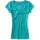 thumbnail image 1 of Camiseta gráfica con cuello en V Bulldog para mujer de Aeropostale, verde, mediana, 1 of 1