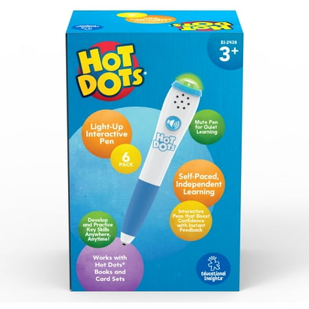 UPC: 0086002024381 | Educational Insights Hot Dots Light-Up Interactive Pen 6 Pieces