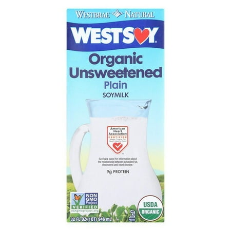 Westsoy Organic Plain - Unsweetened - pack of 12 - 32 Fl