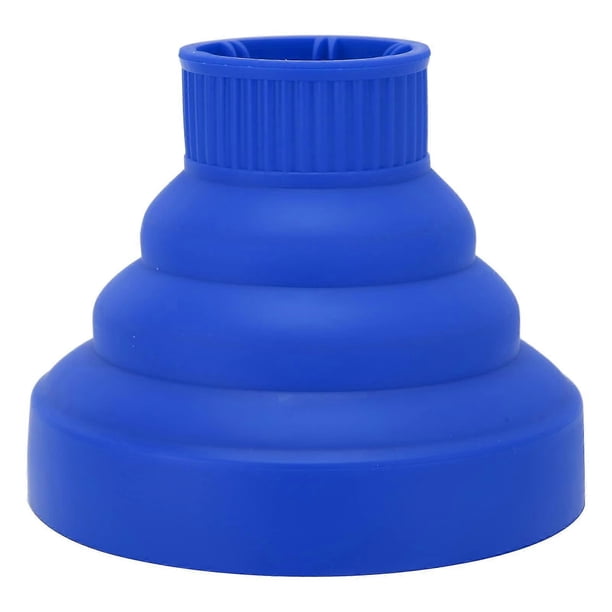 Difusor de secador de pelo universal, de silicona, plegable, para viajes, realza los rizos, color azul.