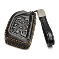 thumbnail image 2 of Vitodeco Genuine Leather Smart Key Fob Case with Leather Key Strap Compatible for Chevrolet Corvette (2020 - 2026 Models) - 6-Button, Black, 2 of 6